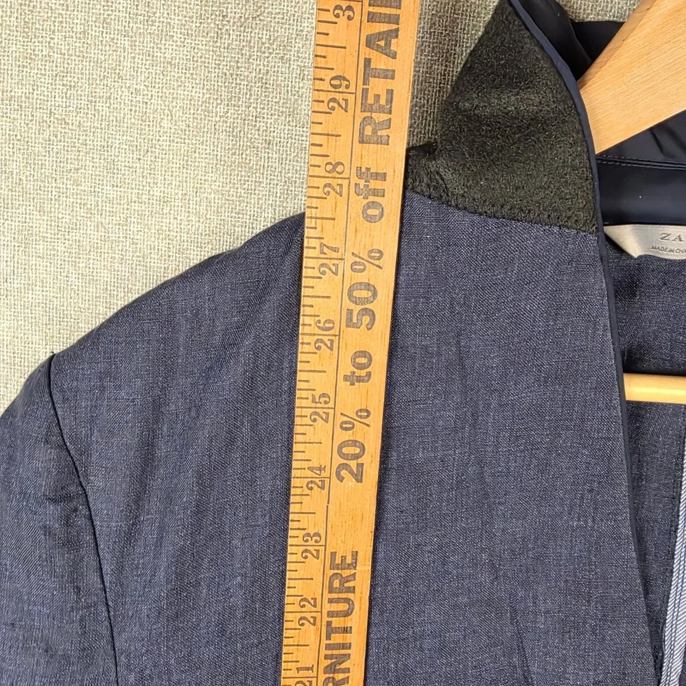 Zara Man Quiet Luxury 100% Linen Single Button Blazer Jacket NWT